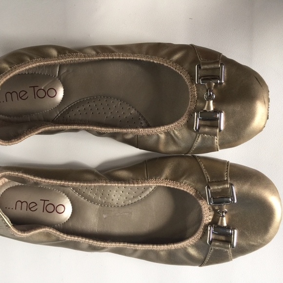 me too Shoes - NEW  Me Too Gold leather flat.